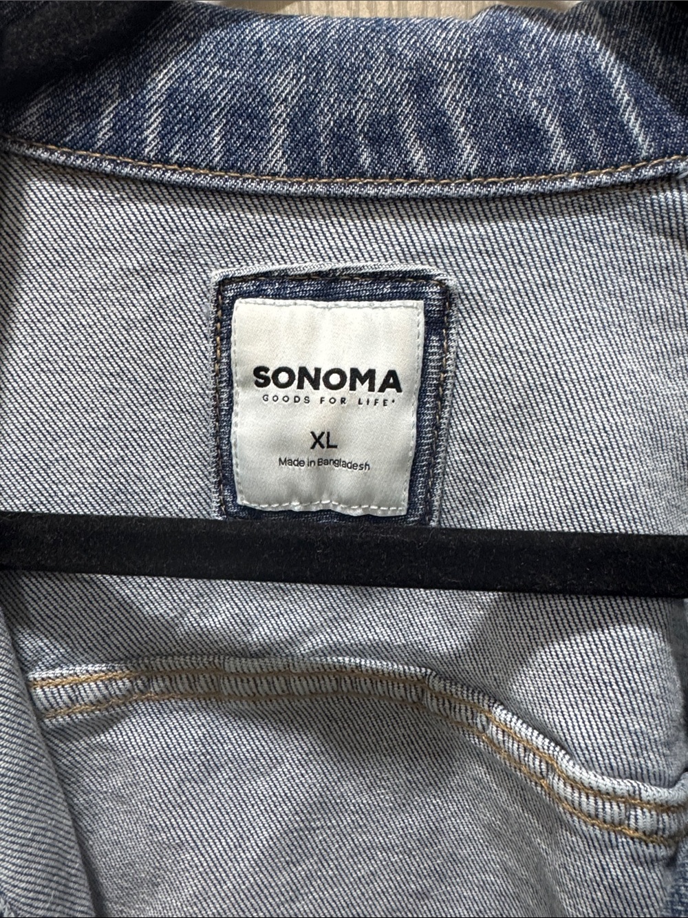 Sonoma Denim Jacket XL Light Wash Distressed Trucker Style - Picture 2 of 7